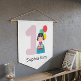 Personalized First Birthday Korean Hanbok Girl Pennant Party Decoration