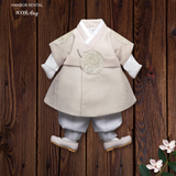 100th Day Boy Taupe Hanbok