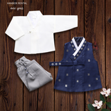 1st Birthday Boy Traditional Navy Blue Hanbok
