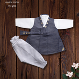 1st Birthday Boy Simply Black Hanbok
