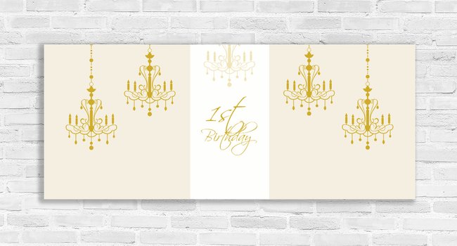 First Birthday Chandelier Backdrop Banner