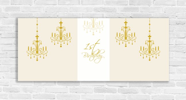 First Birthday Chandelier Backdrop Banner