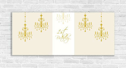 First Birthday Chandelier Backdrop Banner