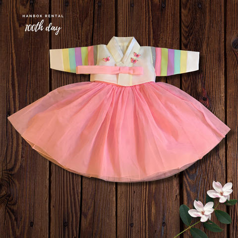 100th Day Girl Light Pink Hanbok