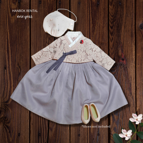 1st Birthday Girl Pastel Purple Lace Hanbok