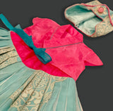 1st Birthday Girl Pink and Blue Fusion Hanbok
