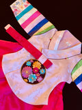1st Birthday Girl  Pink Palace Hanbok Style 2