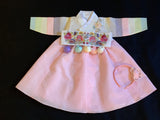 1st Birthday Girl Modern Fancy Pink Hanbok