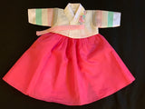 100th Day Girl Pastel and Dark Pink Hanbok