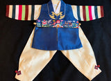 1st Birthday Boy Traditional Blue and Yellow Hanbok
