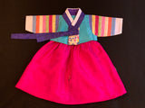 100th Day Girl Pastel Stripes Hanbok