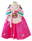 1st Birthday Girl  Pink Palace Hanbok Style 2
