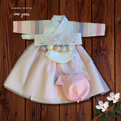 1st Birthday Pastel Light Pink Princess Hanbok