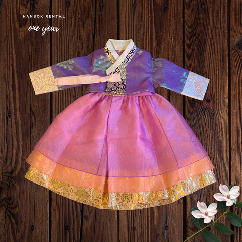 1st Birthday Girl Princess Lavender Hanbok