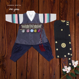 1st Birthday Boy Traditional Dolbok Prince Hanbok Plum/Navy