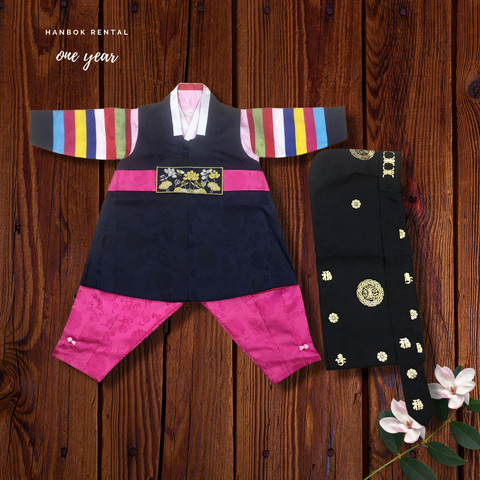 1st Birthday Boy Traditional Dolbok Prince Hanbok Style 4