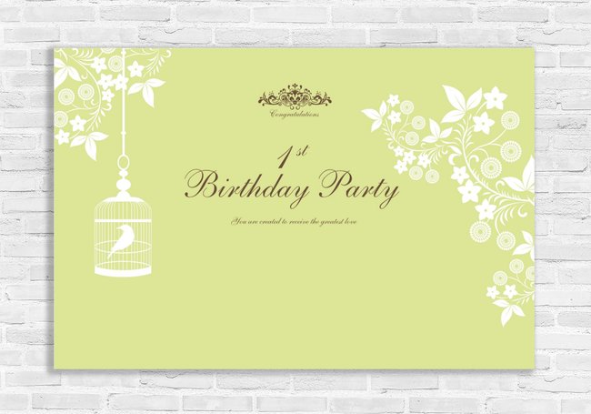 1st Birthday Garden Cage Banner