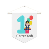 Personalized First Birthday Korean Hanbok Boy Pennant Party Decoration