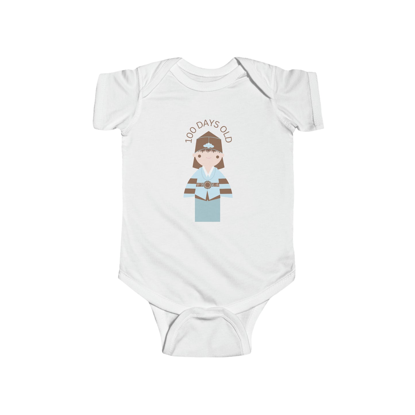 100 Days Old Korean Hanbok Boy in Pastel Color