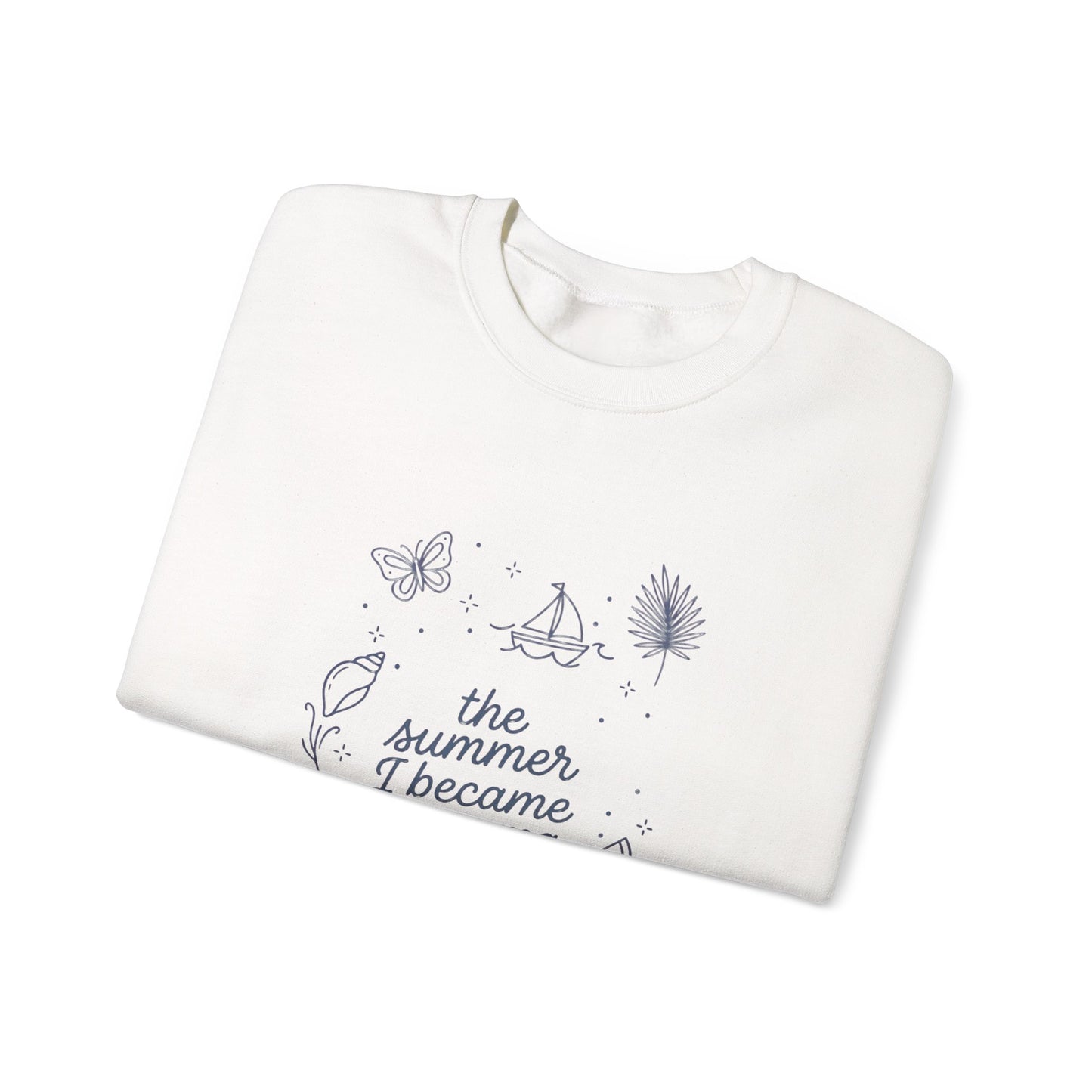 The summer I became an Umma Crewneck | beachy seashell typography, pastel milestone