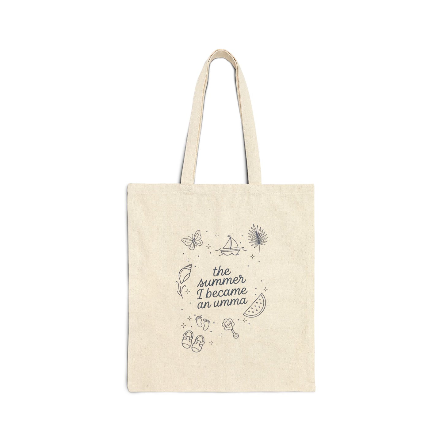 the summer I became an umma Tote | seashells, pastel beach typography