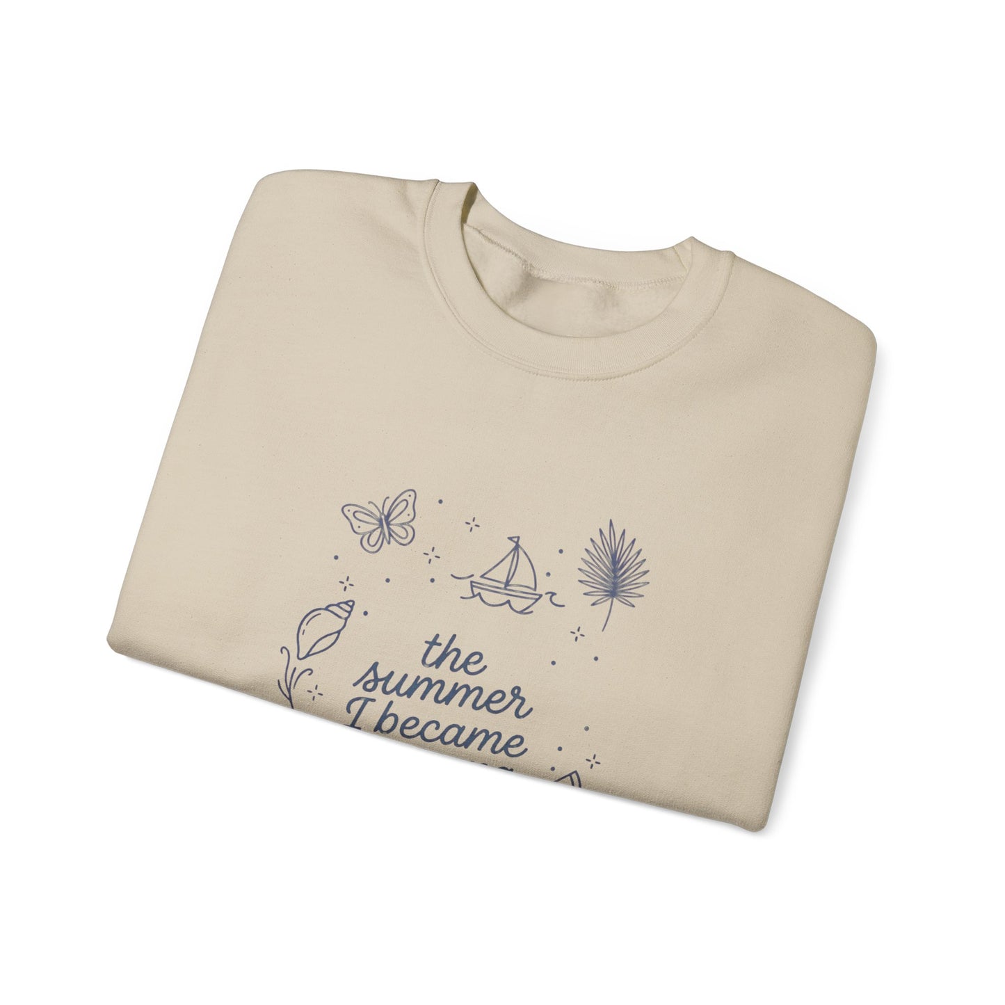 The summer I became an Umma Crewneck | beachy seashell typography, pastel milestone