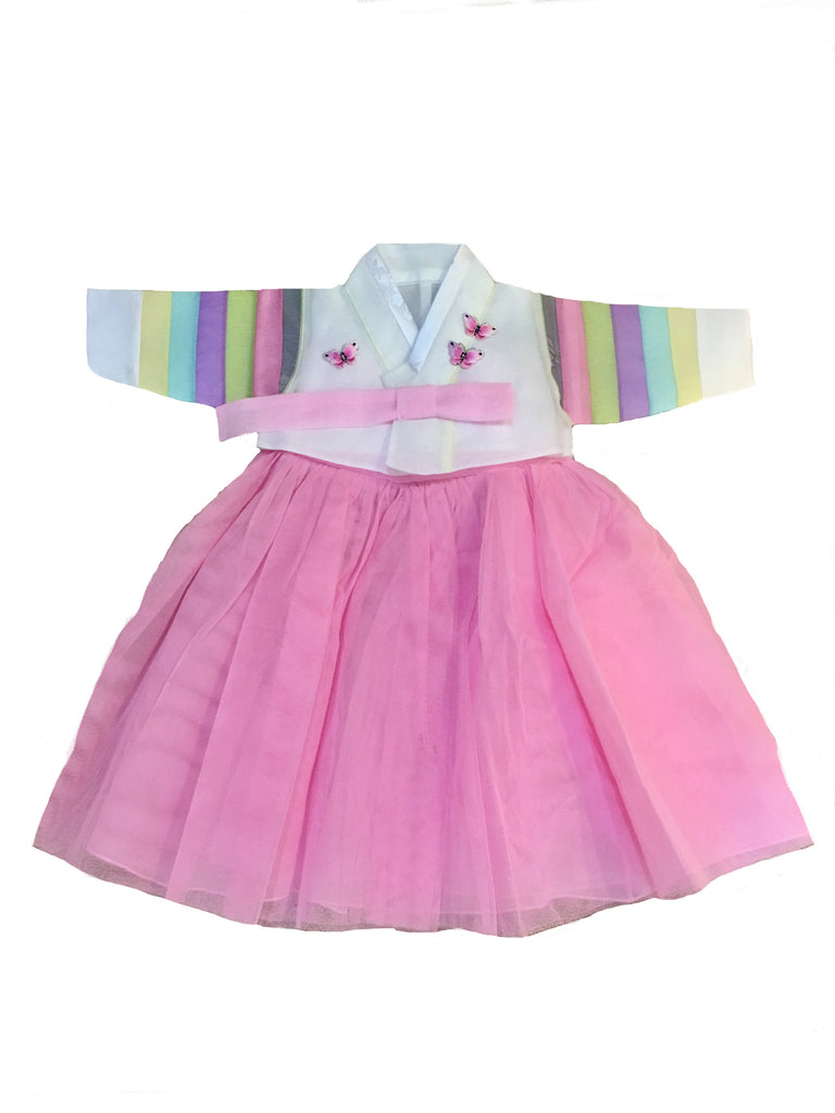 100th Day Hanbok Girl Pastel Light Pink  (Size 3 to 5 months)