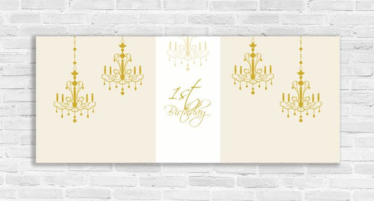 First Birthday Chandelier Backdrop Banner