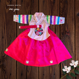 1st Birthday Girl  Pink Palace Hanbok Style 2
