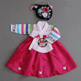 1st Birthday Girl  Pink Palace Hanbok Style 2