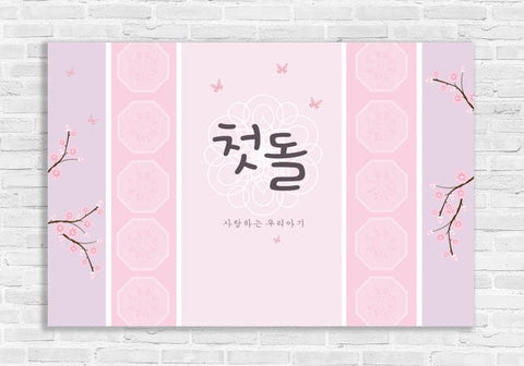 Banner - 1st Birthday Pink Butterflies Banner